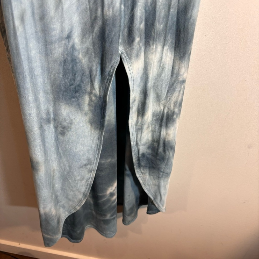 PAPILLON Sz L Maxi Dress Tie Dye Slinky Cross Strap Back Tulip Hem NEW WITH TAG - Picture 7 of 12